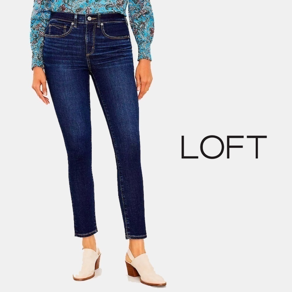 LOFT Curvy Skinny Ankle High Rise Stretch Denim Jeans​​​​​​​​​​​​